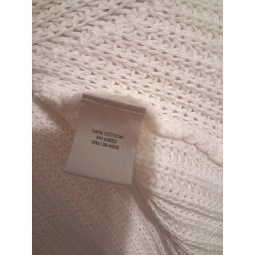 CJ Banks Cable Knit Sweater Size Textured Cotton Lightweight Open Knit Layer - Picture 8 of 14